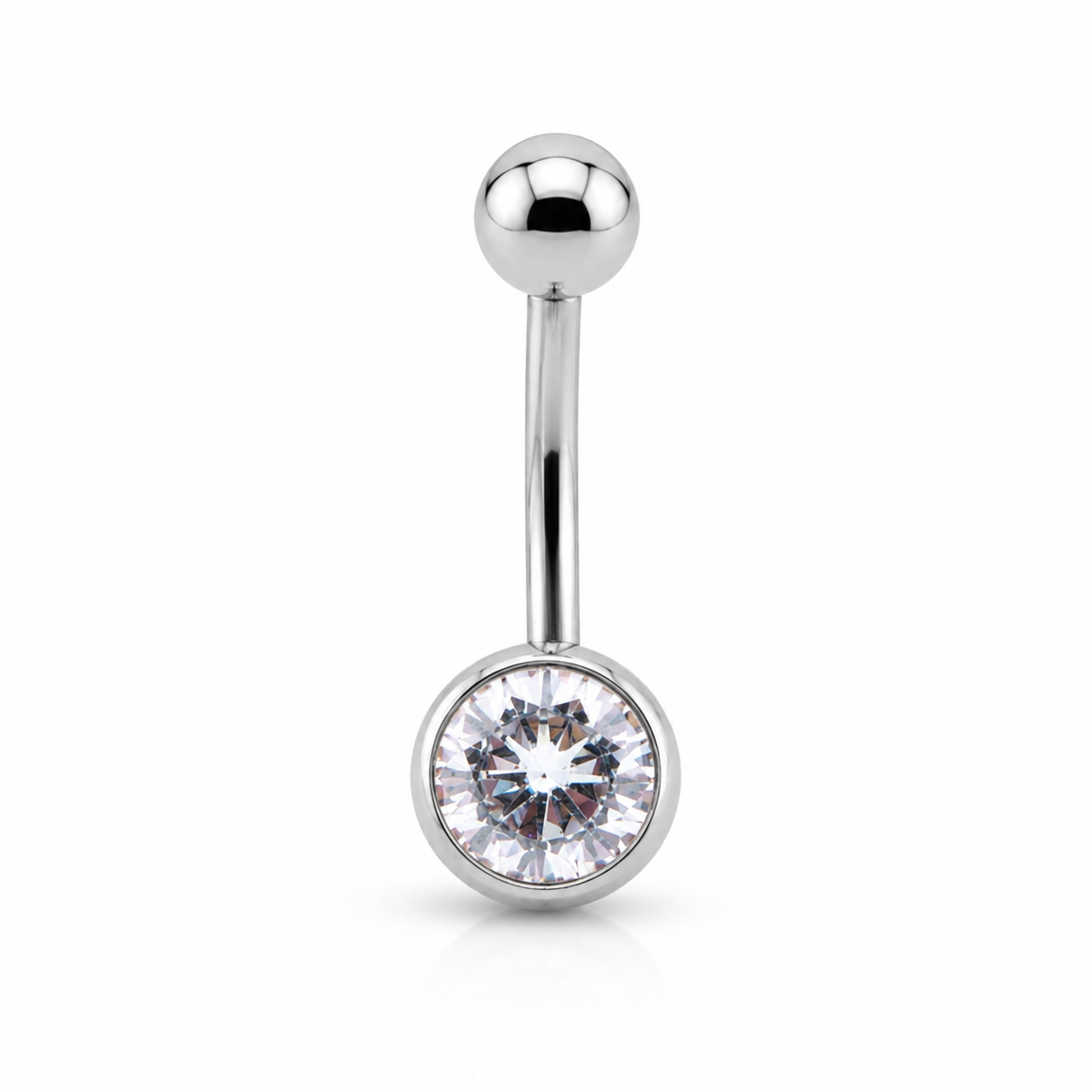 ASTM F136 Titanium Crystal Belly Barbell (Navel Piercing)