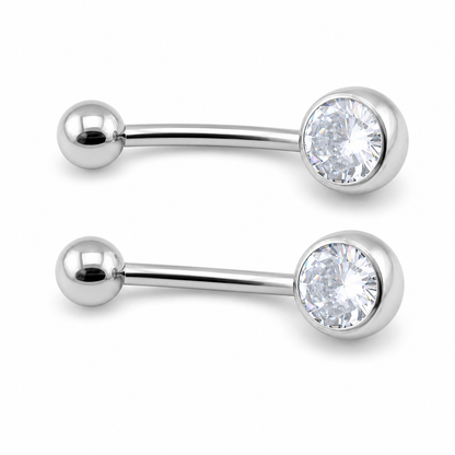 ASTM F136 Titanium Crystal Belly Barbell (Navel Piercing)